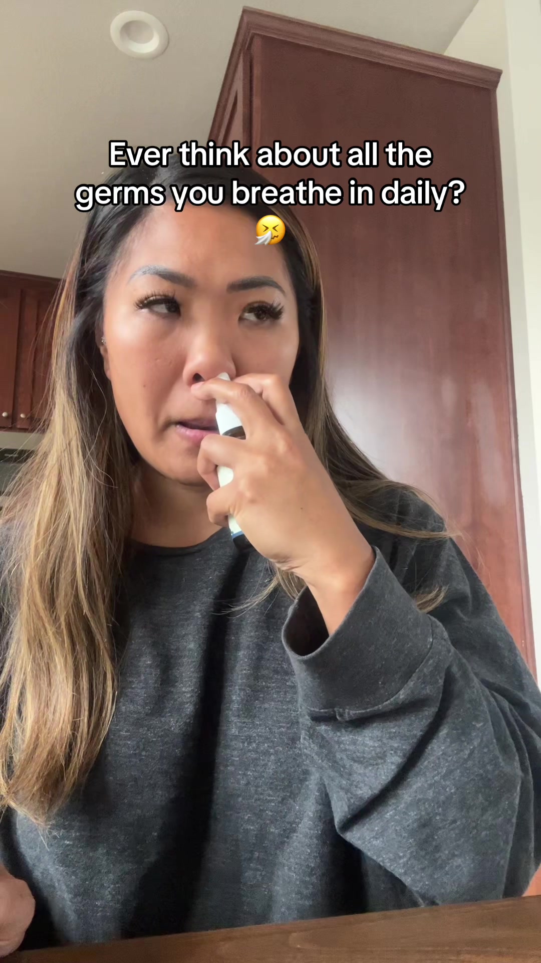 TikTok post by @tes_babyy for Triquetra Health. Caption reads: Keeping my nose clean especially for these....