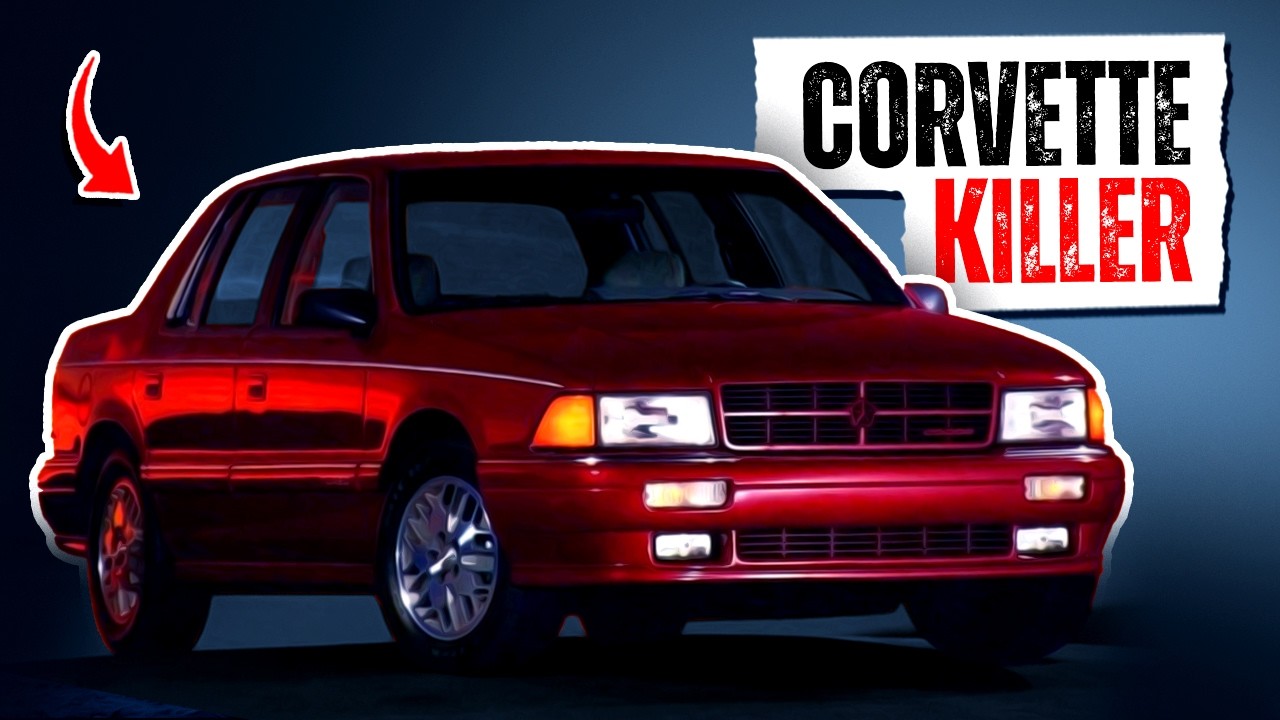 YouTube post by @rarecars3336 for Morgan & Morgan. Caption reads: When Dodge Turned Their 80s Econobox Into A Super....