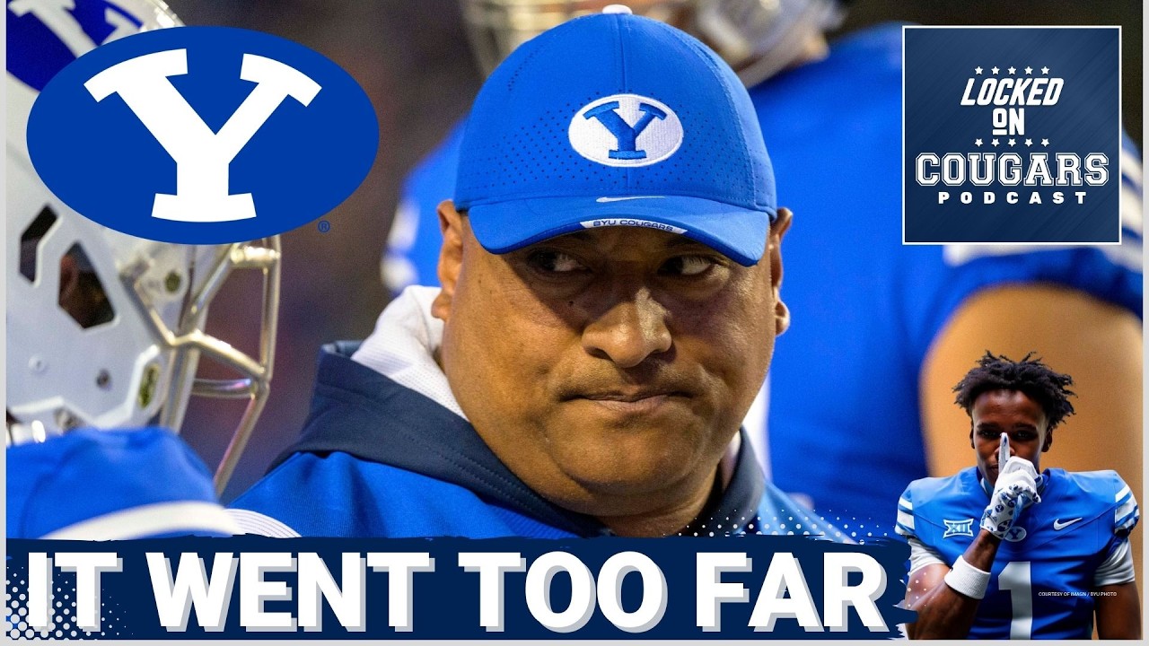 YouTube post by @LockedOnCougars for FanDuel. Caption reads: REPREHENSIBLE: Utah Media & Fanboys Pushing WILD....