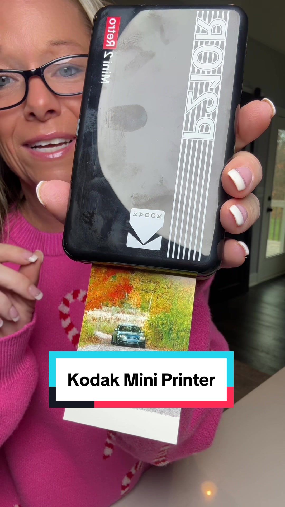 TikTok post by @stephanie_marie_official for Kodak Photo Printer. Caption reads: @Kodak Photo Printer is so easy to use in the....