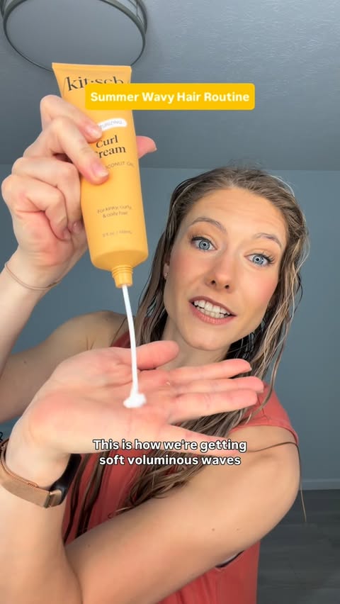 Instagram post by @katherinepagewaves for Kitsch. Caption reads: [...] hair this summer ☀️ special thanks to....