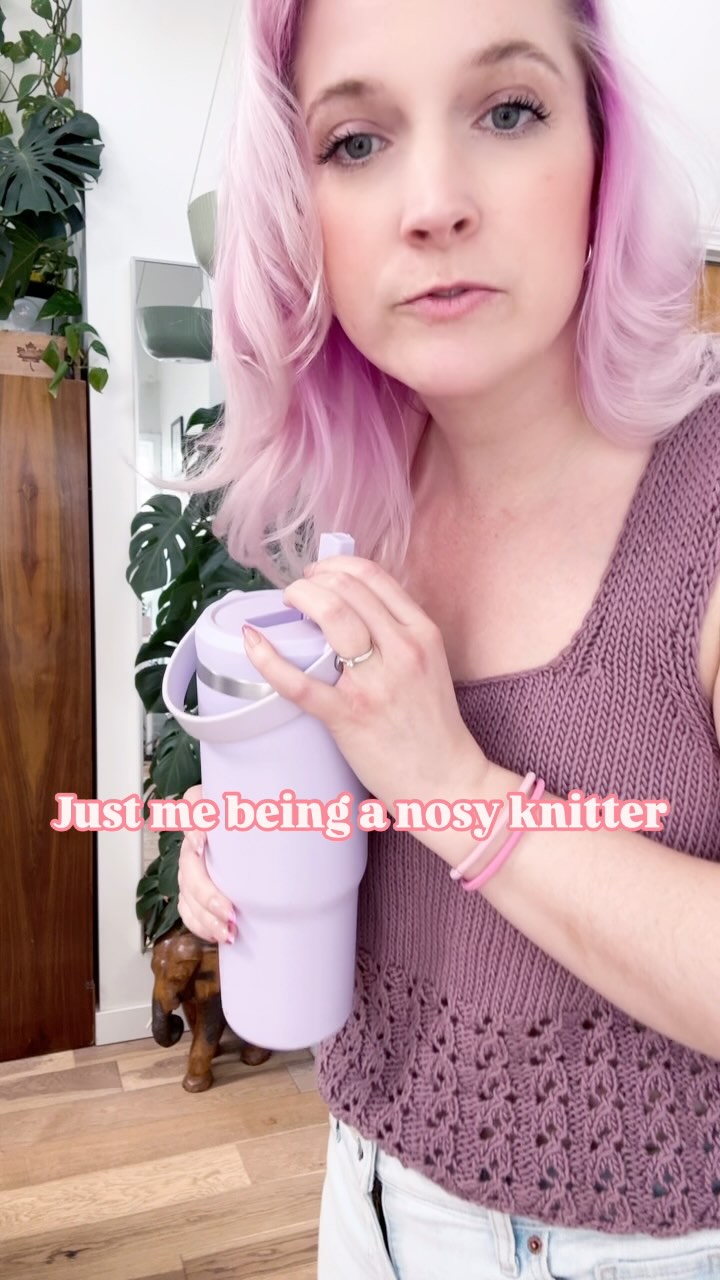 Instagram post by @knitatude for We Are Knitters. Caption reads: Whatcha got on those needles? 👀
.
Wearing: my....