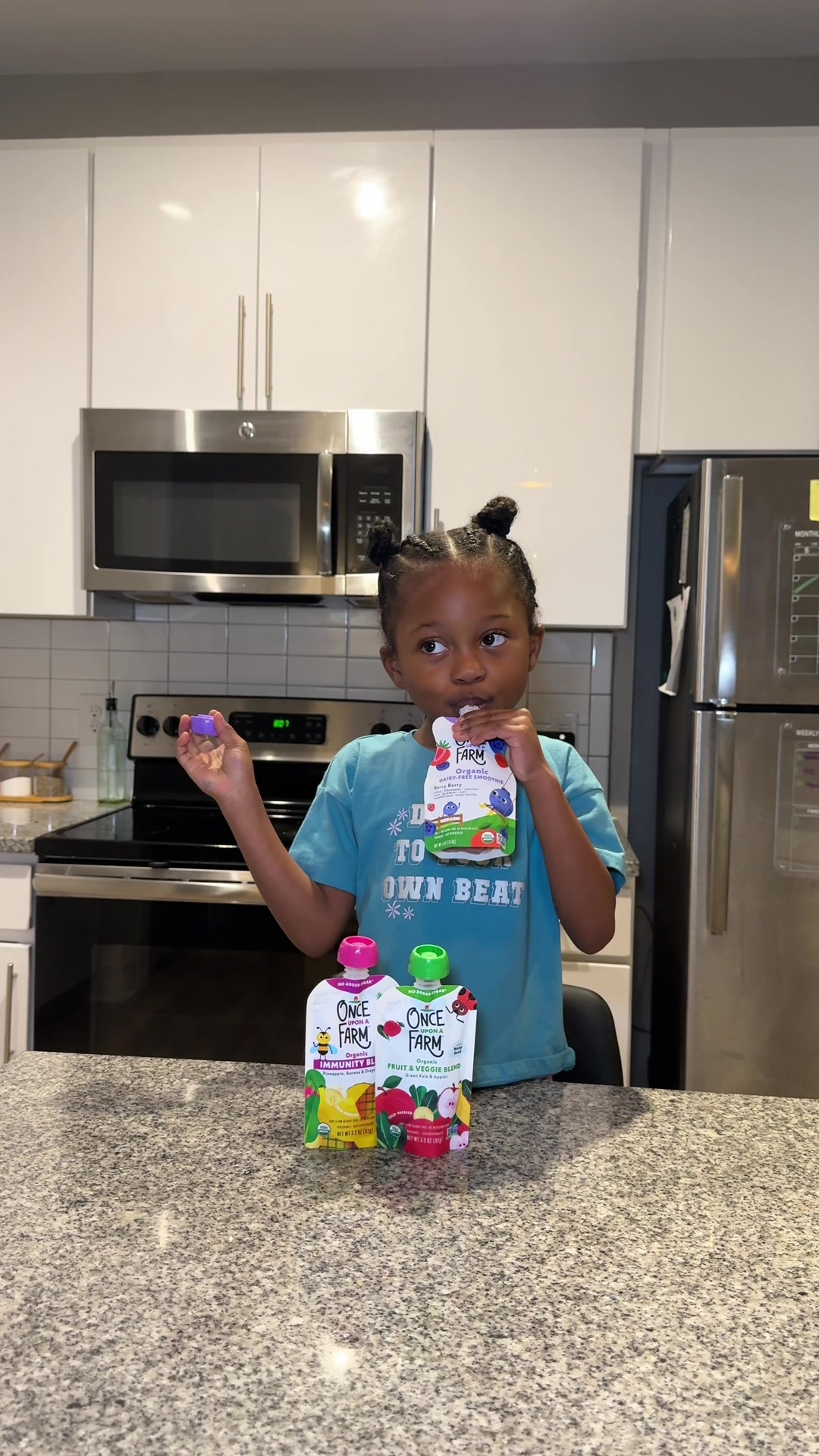 TikTok post by @stehfuhnee_ for Once Upon a Farm. Caption reads: [...] day and we’re both obsessed with @Once Upon....