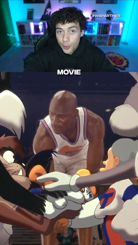 Instagram post by @cocognzx for Warner Bros. Entertainment. Caption reads: #WBPartner Space Jam was built different! 🏀....