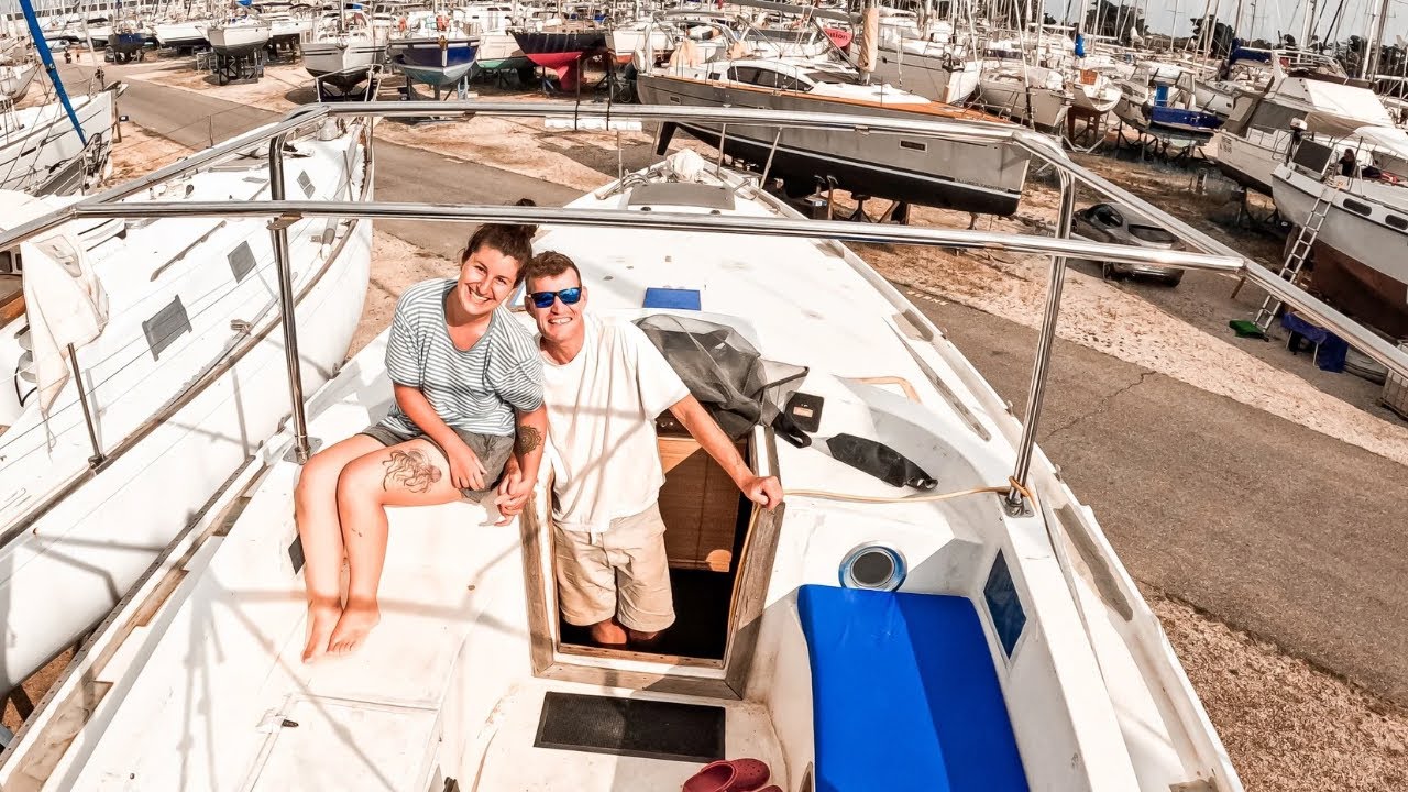 YouTube post by @SailingSeabird for Ekster. Caption reads: Abandoned Sailboat Restoration: Living Onboard....