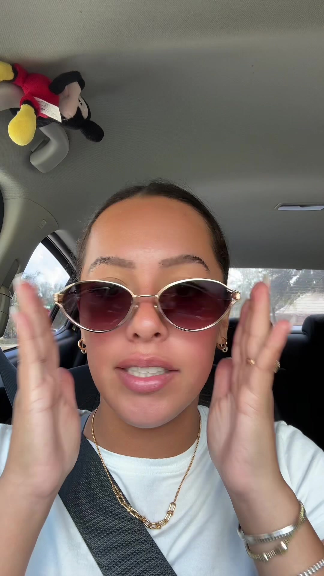 TikTok post by @maddybear88 for QUAY. Caption reads: My new fav sunglasses 🤩 @Quay .