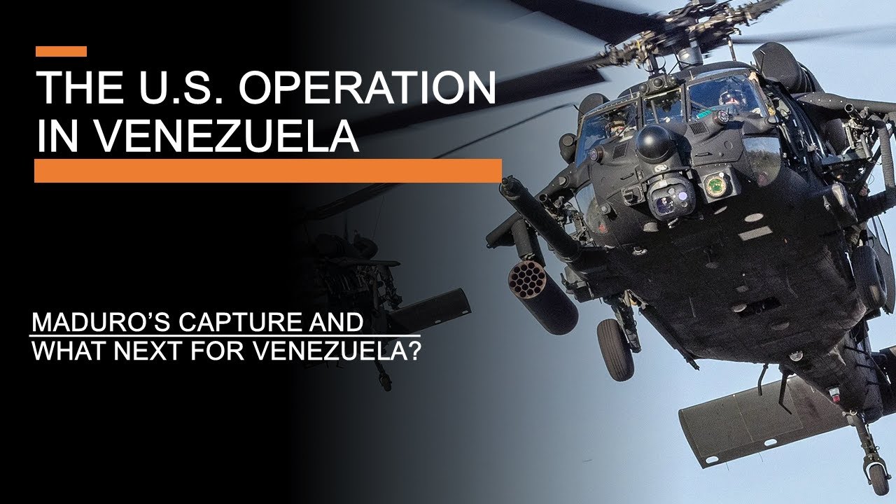 YouTube post by @PerunAU for The Guardian. Caption reads: The U.S. Operation in Venezuela - Maduro's Capture....