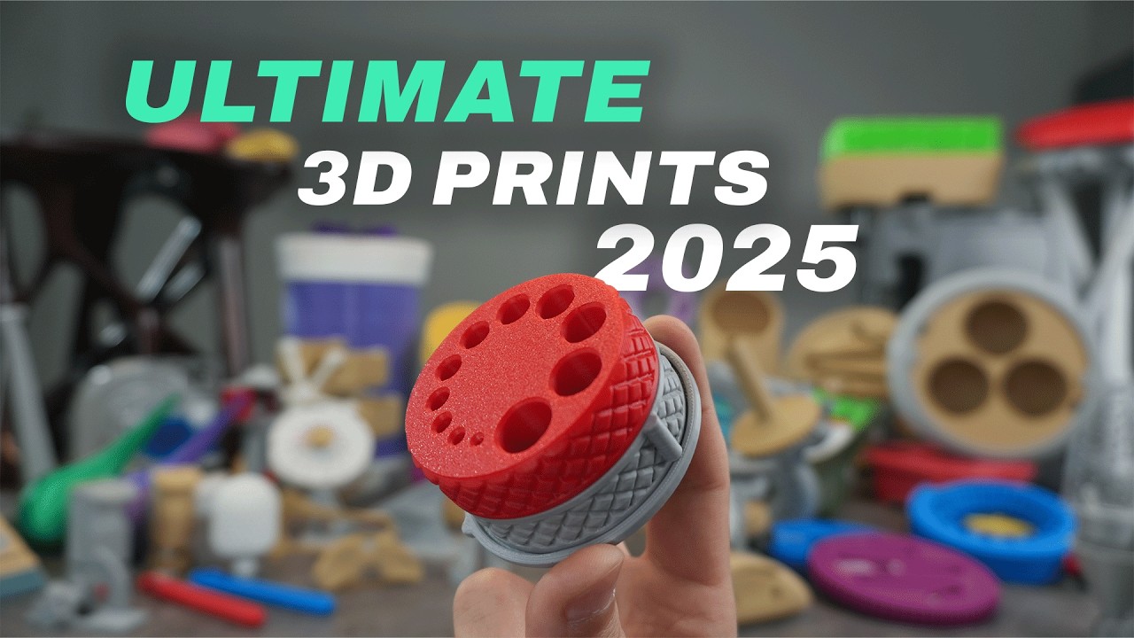 YouTube post by @engineericly for Thingiverse. Caption reads: Top Practical 3D Printing Ideas in 2025 (Part 2).