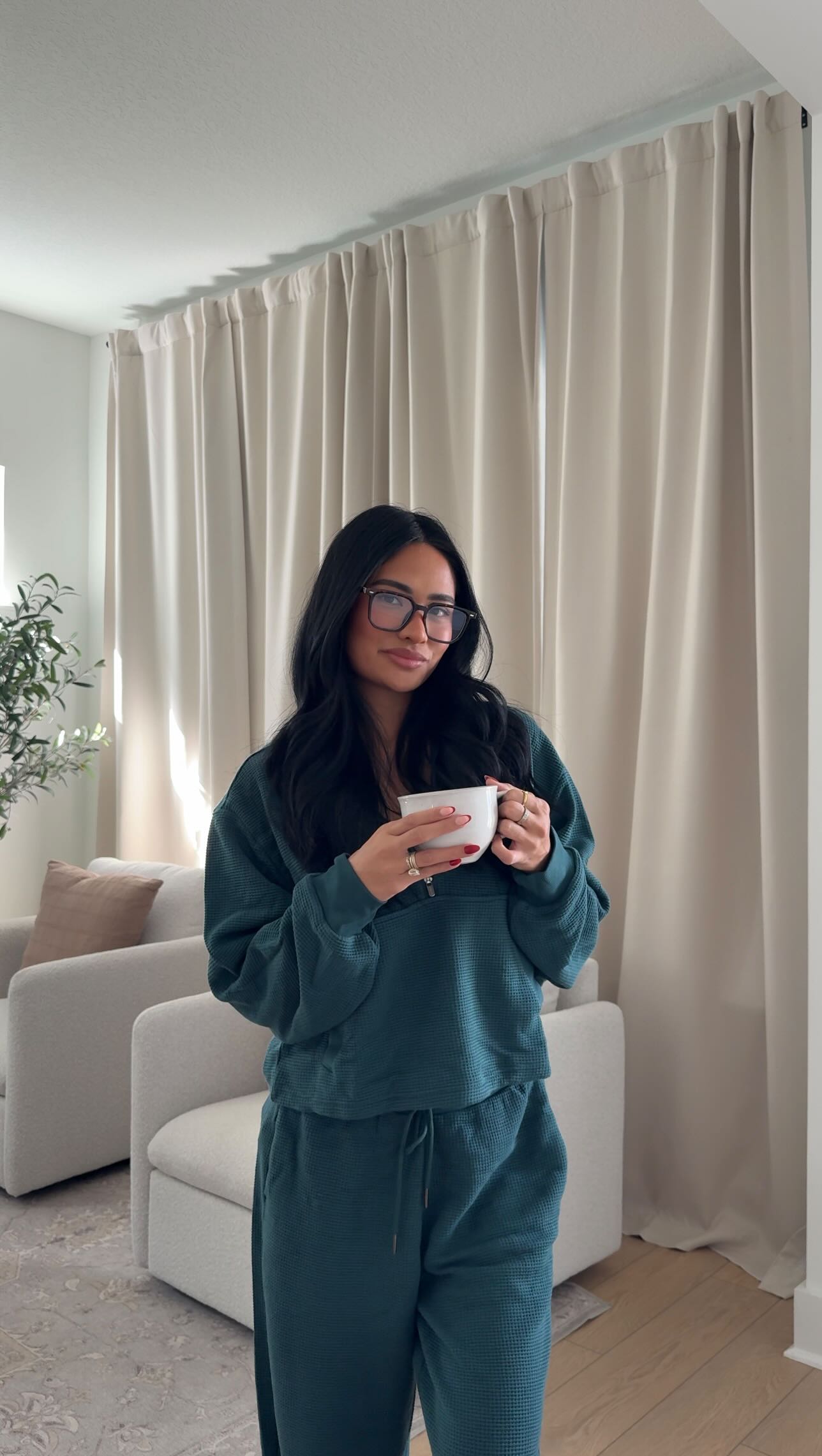 Instagram post by @kaylakosuga for Athleta. Caption reads: it’s officially cozy season with @athleta cozy....