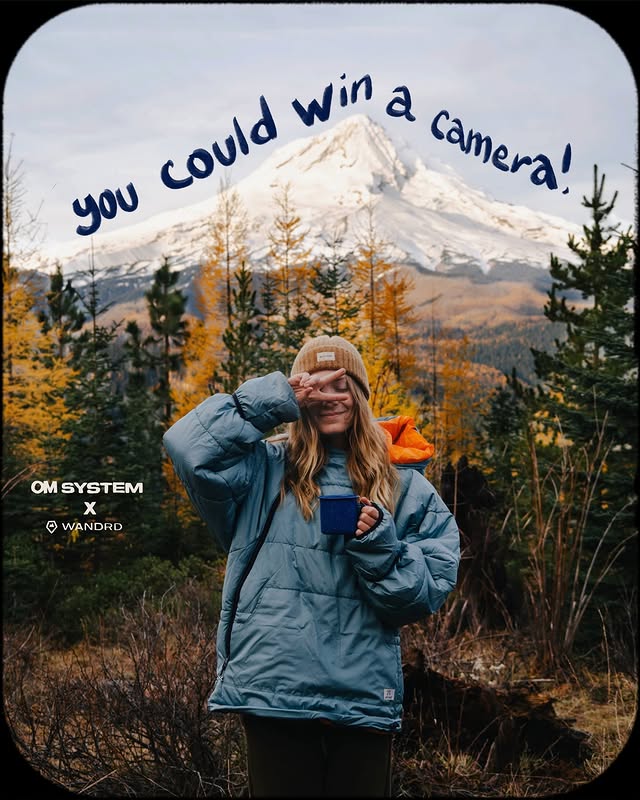 Instagram post by @miss.rover for Wandrd. Caption reads: [...] winner will receive: OM-3 Camera Kit and....