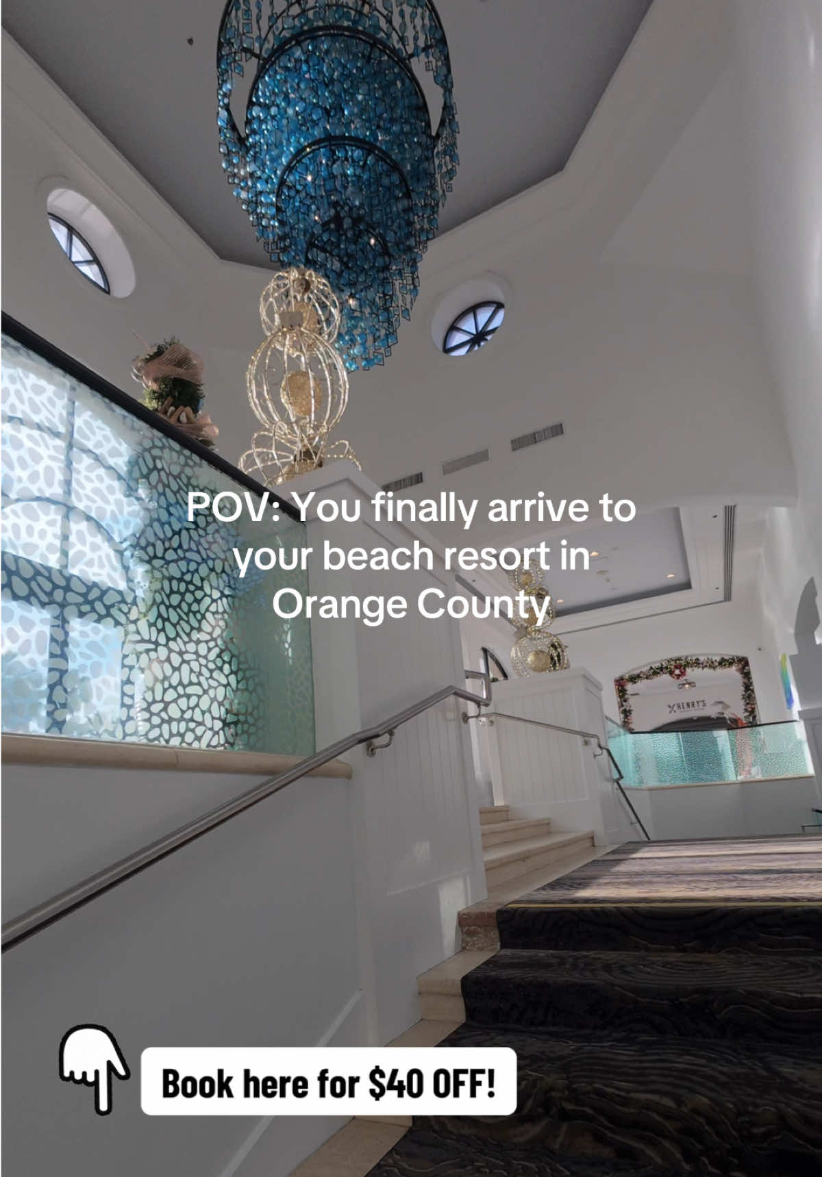 TikTok post by @theslickestsu for Hilton. Caption reads: Sun, sea, and nowhere to rush 🌴 Hilton Waterfront....