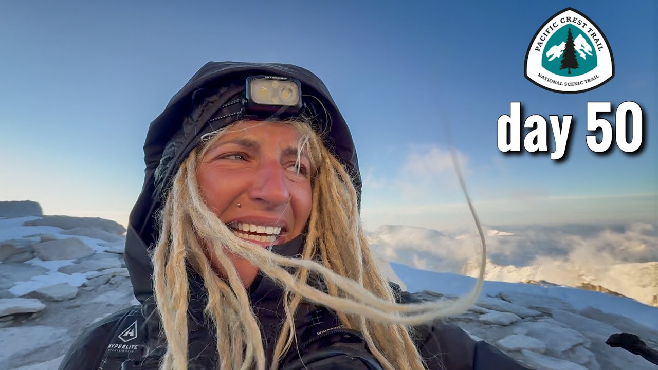 YouTube post by @LizKidder for Liinks. Caption reads: MOUNT WHITNEY [i cried😭] ≫ PCT day 50.