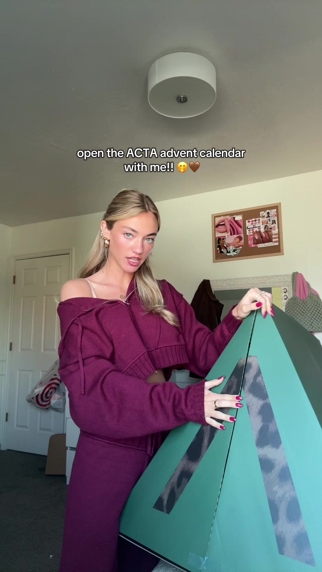 TikTok post by @khloee_reese for Walli Cases. Caption reads: [...] best advent calendar 🤭🤎 @ACTA Wear @Walli....