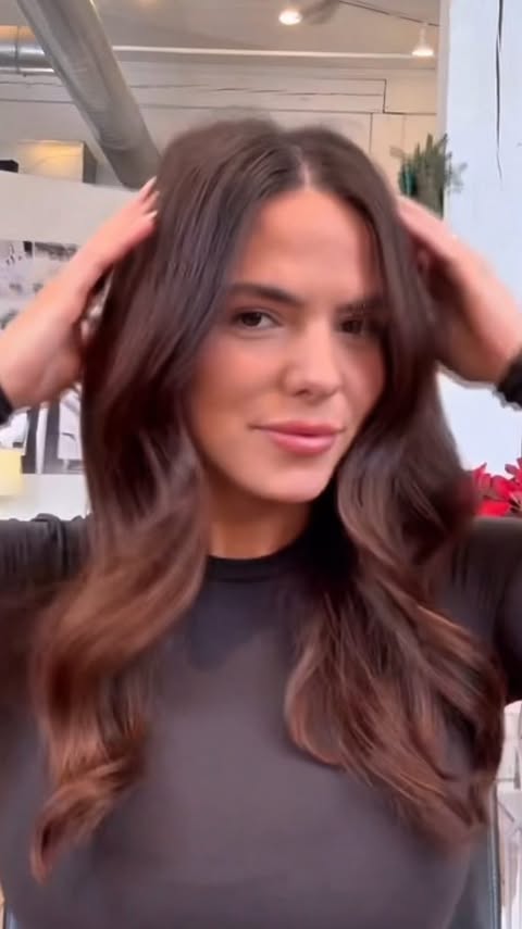 Instagram post by @matt.swinney for Redken. Caption reads: This polished finish brings Fran’s Rich Chestnut....