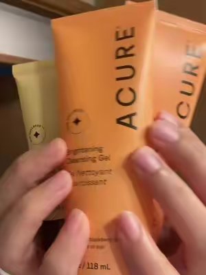 TikTok post by @marielatutorials for Acure. Caption reads: @Acure #fyp #grwm #acure #selfcare [...].