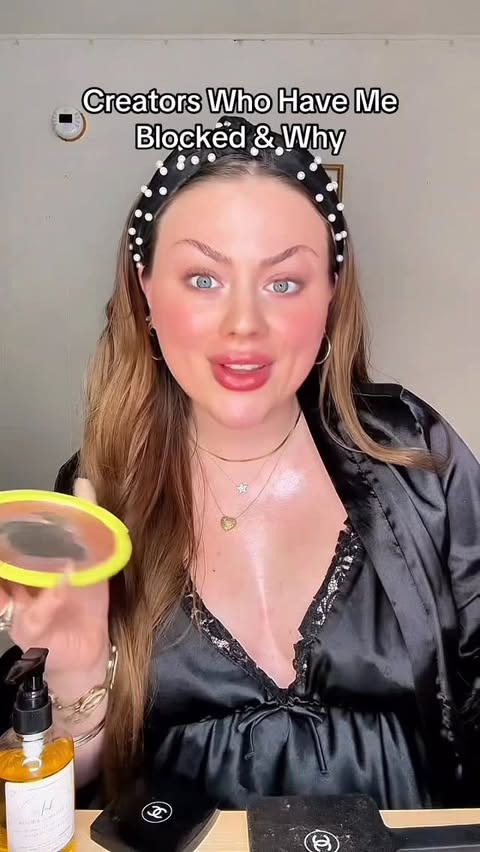 Instagram post by @kaelynjschneider for MADE BY MITCHELL. Caption reads: Who Do You Have Blocked? #grwm #tea #makeup #fyp....