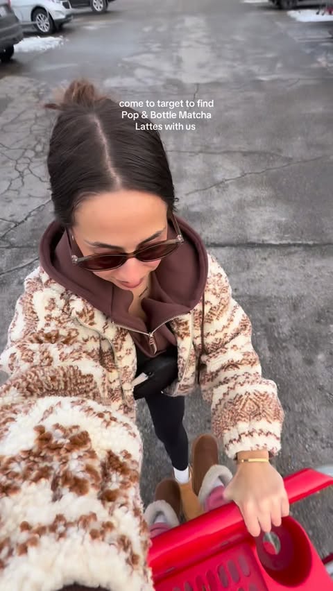 Instagram post by @kayla.vellucci for Pop & Bottle. Caption reads: 🤎🍵🎯✨ #partnership #targetfinds....