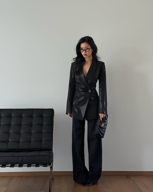 Instagram post by @thanya for Marciano. Caption reads: Anzeige | Tailored energy 🖤 @marciano....