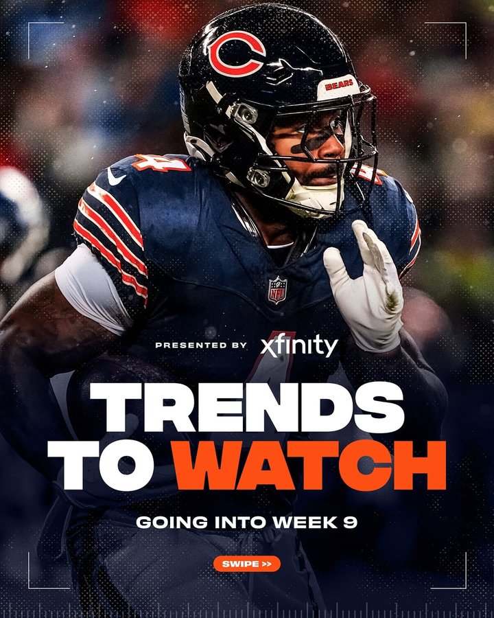 Instagram post by @upperhandfantasy for Xfinity. Caption reads: Keep an eye on these fantasy football trends going....