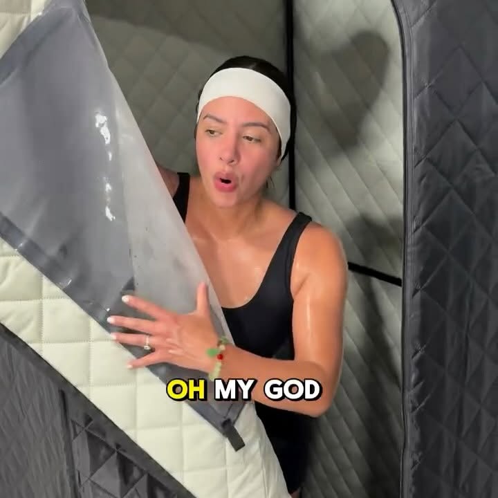 Instagram post by @jazzo07 for SAUNABOX. Caption reads: Super excited to receive my Sauna Box! You all....