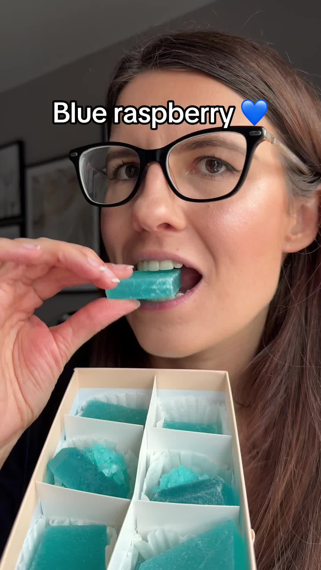 TikTok post by @violet.hollow for ChamoyGuysUK. Caption reads: [...] Gems! 💎 my favourite colour 🥰💙....