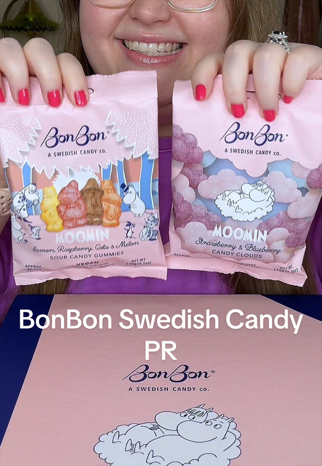 TikTok post by @emilymakesit101 for BonBon NYC. Caption reads: ✨Thank you @BonBon - A Swedish Candy Co.✨Excited....