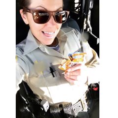 Instagram post by @fitcopmom for targetdoesitagain. Caption reads: The look when you thought you had nothin’ to eat....