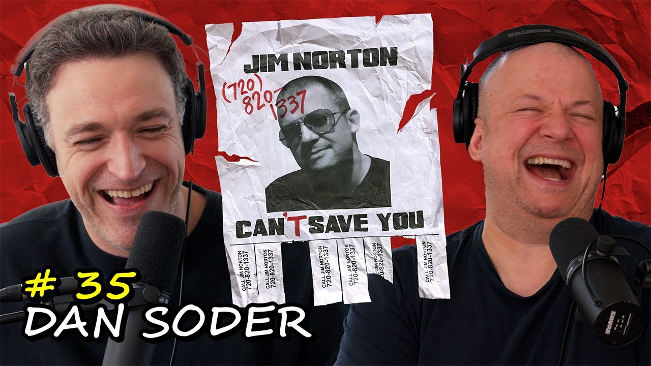 YouTube post by @JimNortonComedy for GhostBed. Caption reads: Bustin' Lips with Dan Soder | Jim Norton Can't....