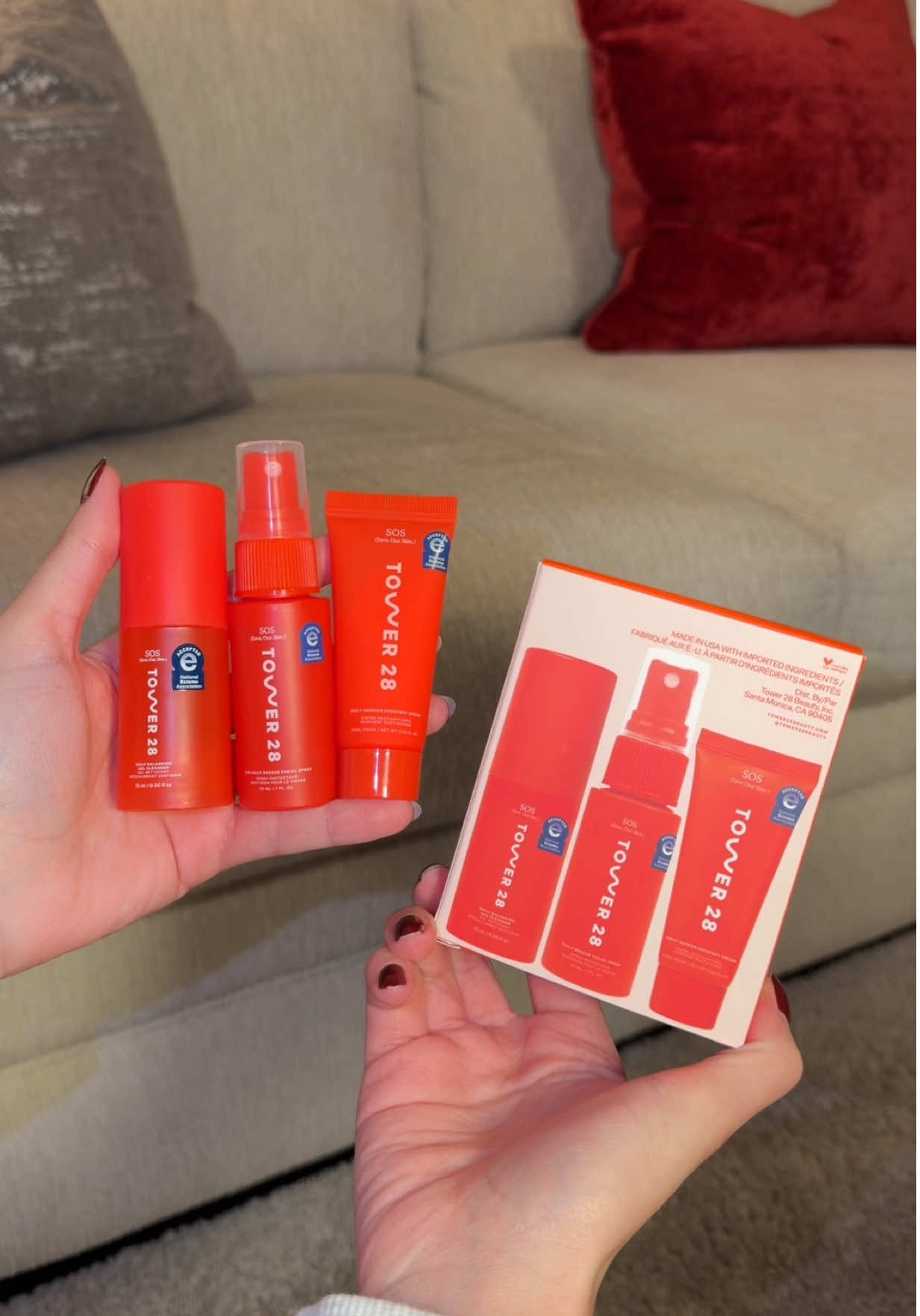 TikTok post by @psychictexas for Tower 28 Beauty. Caption reads: [...] skincare routines @Tower 28 Beauty #fyp....