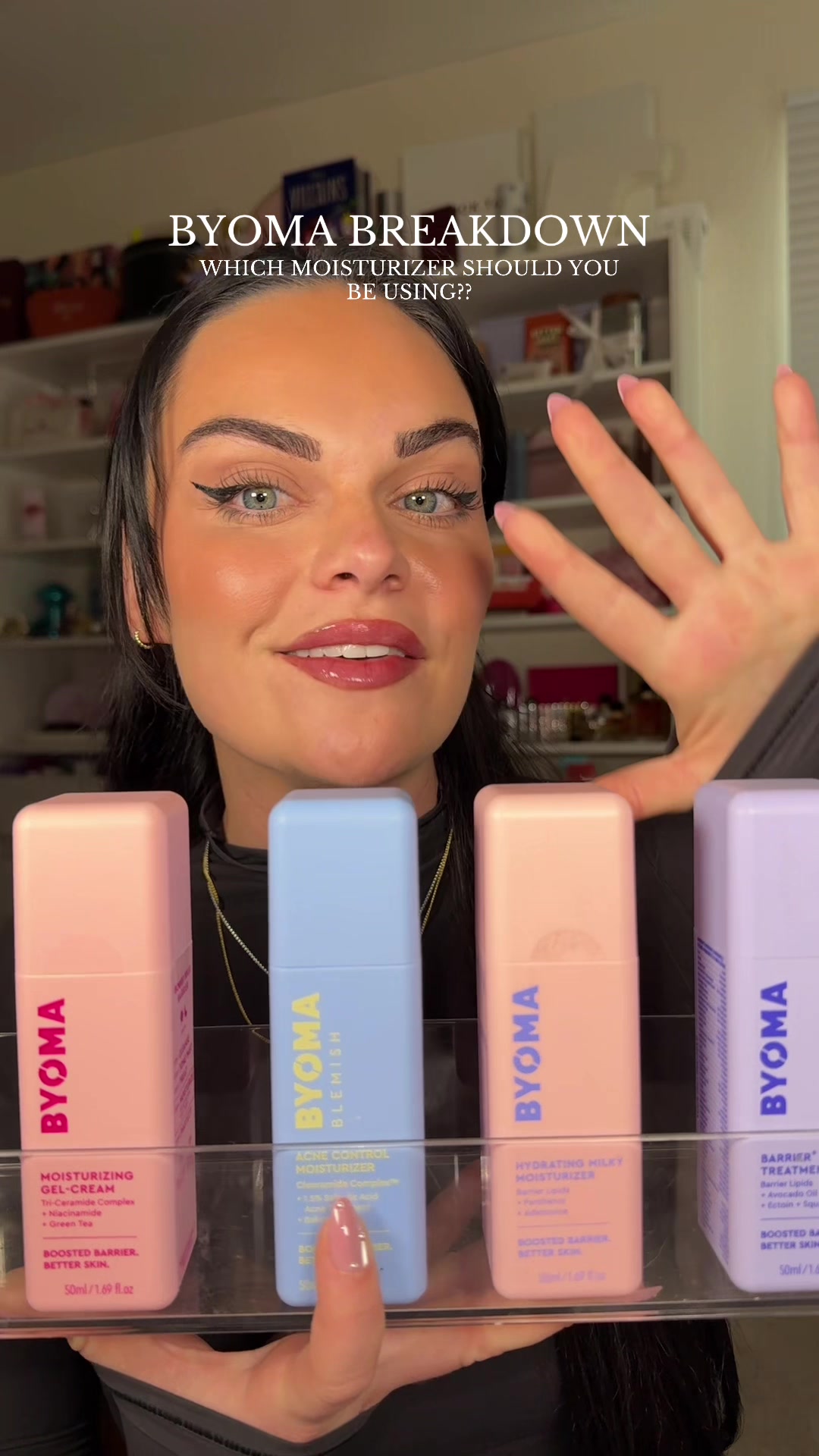 TikTok post by @kristynhoffman96 for BYOMA. Caption reads: [...] to help you find your perfect @byoma....