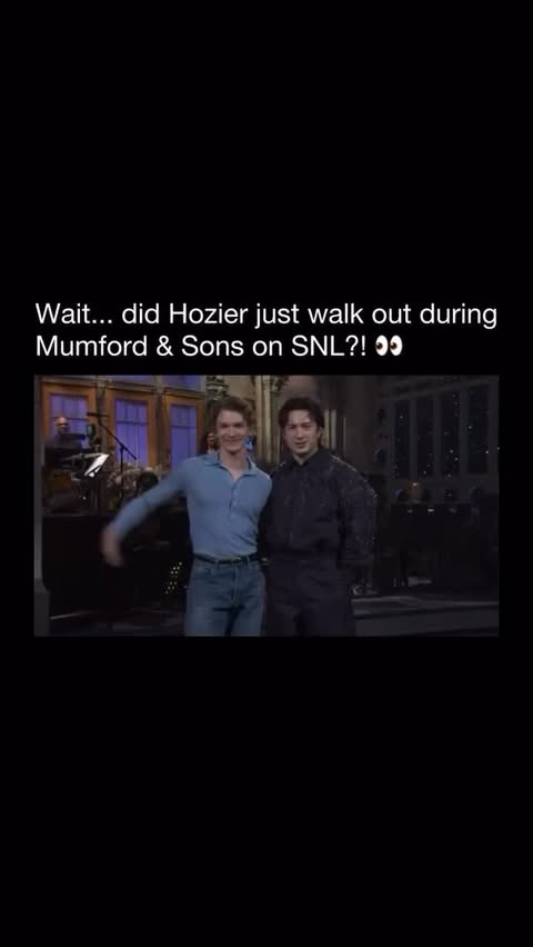 Instagram post by @boysbeingcrazy for Discovery. Caption reads: Seeing Hozier perform with Mumford & Sons on SNL....