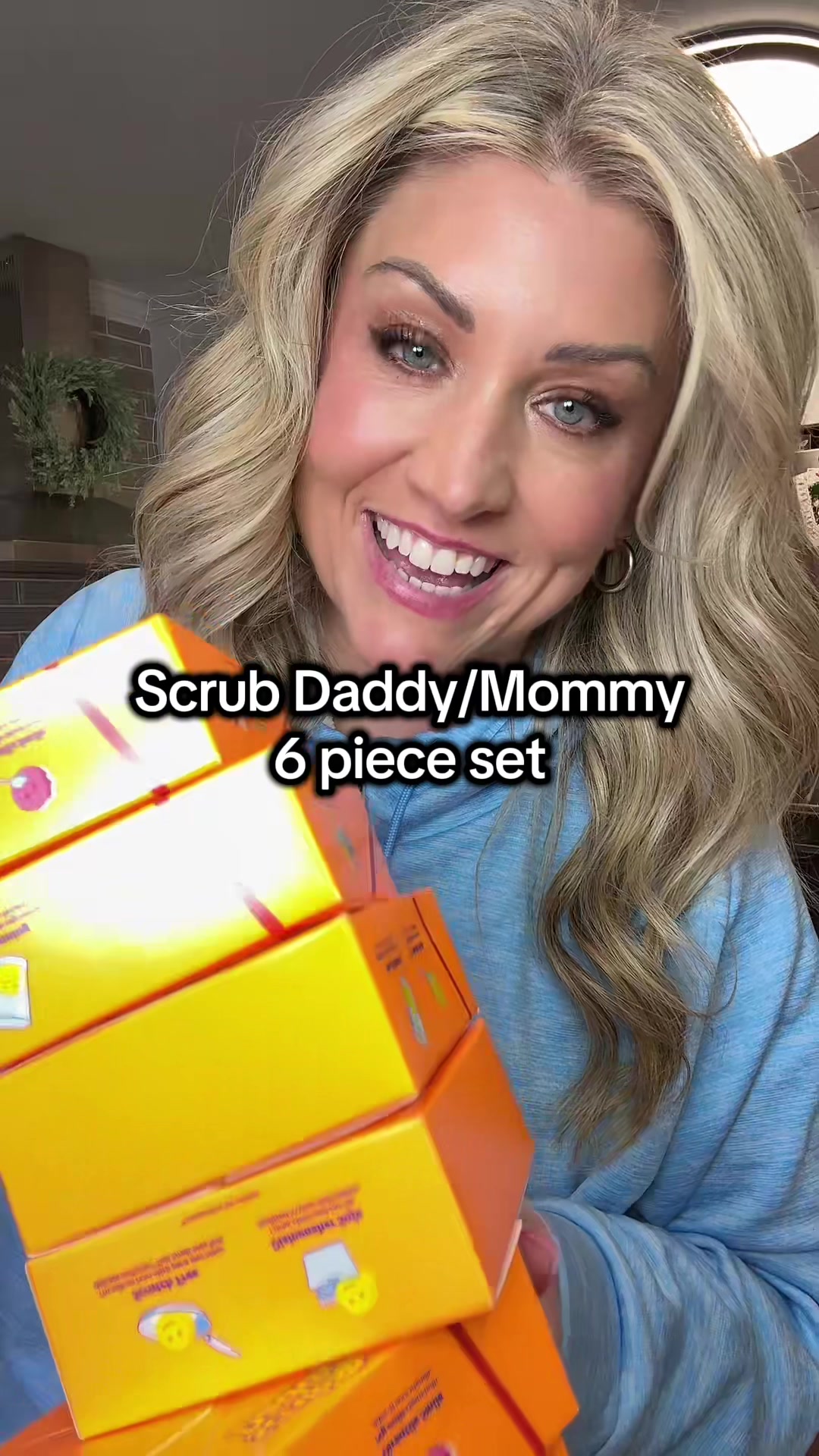 TikTok post by @christylong40 for QVC. Caption reads: [...] savings on this 6 pc set of scrub daddy!....
