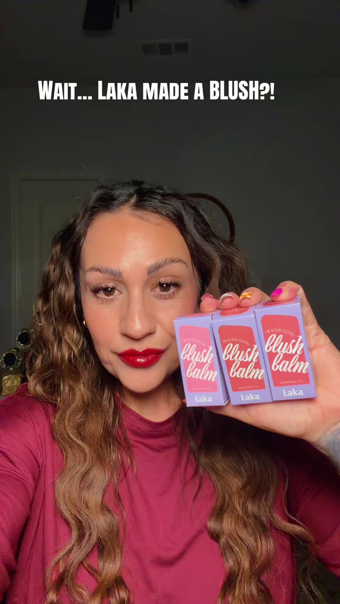 TikTok post by @lexilulu1 for LAKA. Caption reads: Laka said let’s give the girls a blush and they....