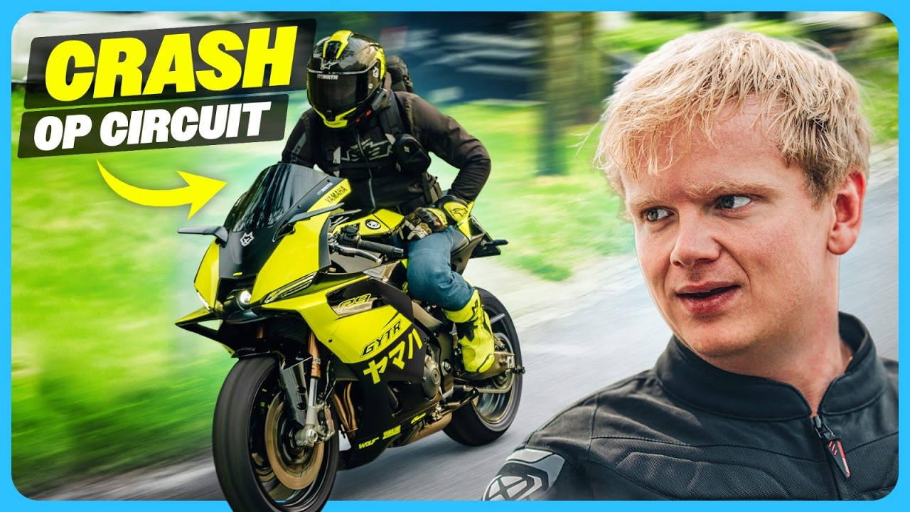 YouTube post by @DAY1lifestyle for XXL Nutrition. Caption reads: His motorcycle crashed at 165 km/h... ItsMaarten....