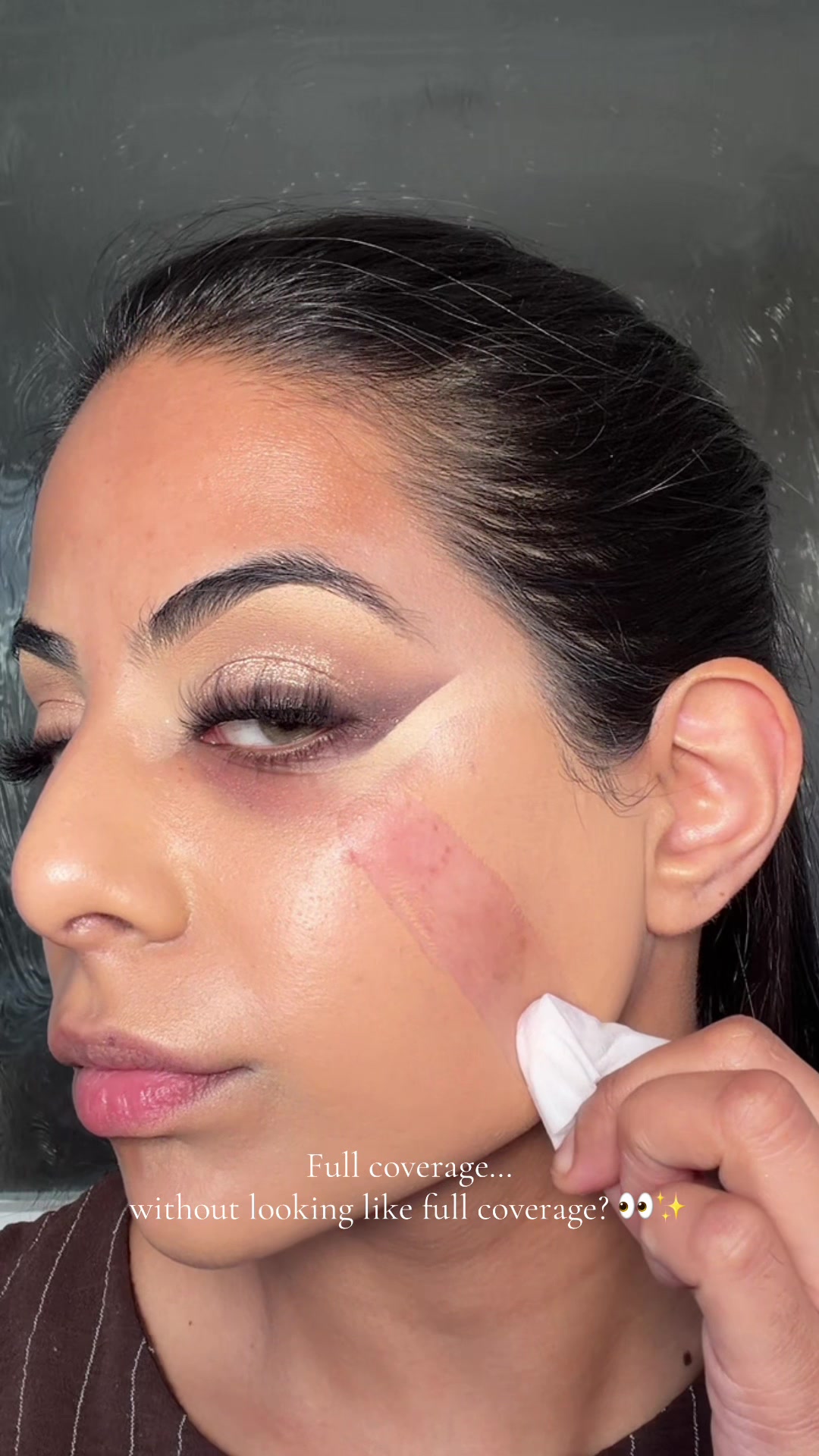 TikTok post by @makeupbyrukshar for HNB Cosmetics. Caption reads: [...] this one is worth trying. 👀 @HNB Cosmetics....