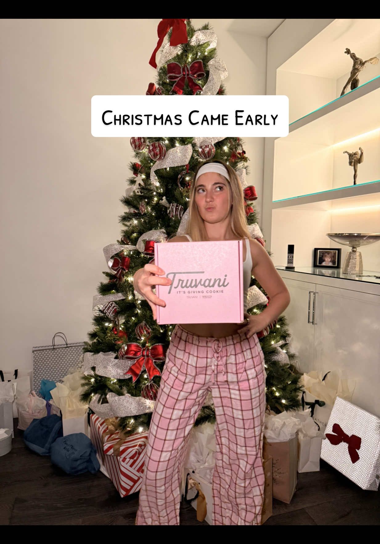 TikTok post by @ava.stevins for Truvani. Caption reads: Christmas came early @Truvani. Thank you for....