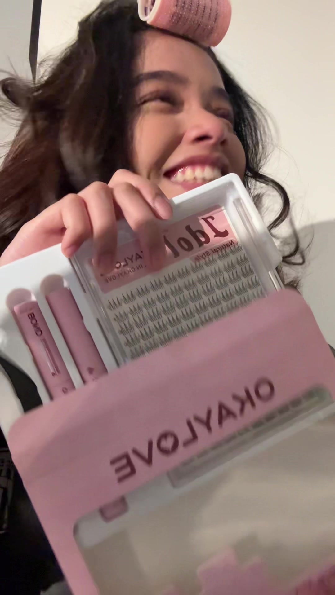 TikTok post by @hearts4rae7 for Okay Love Lashes. Caption reads: [...] and I love it🙂‍↔️🫶🏻 @OKAYLOVE....