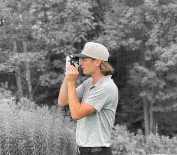 Instagram post by @macbouchergolf for Pinned Golf. Caption reads: [...] brand, I’ve teamed up with @pinnedgolf to....