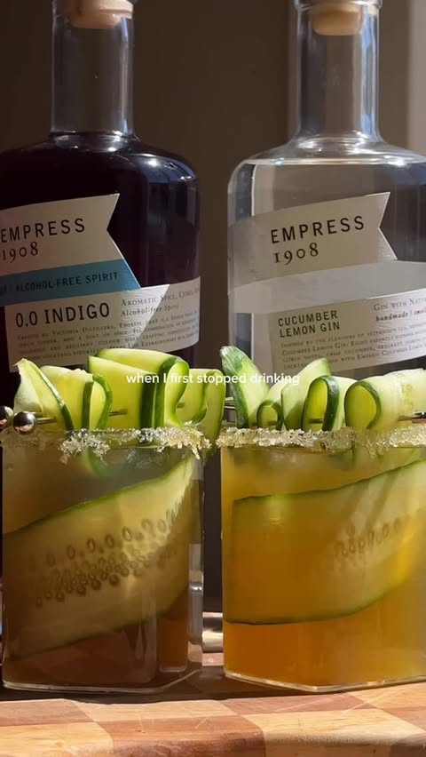 Instagram post by @olivianoceda for Empress 1908 Gin. Caption reads: [...] elderflower spritz, two ways.....