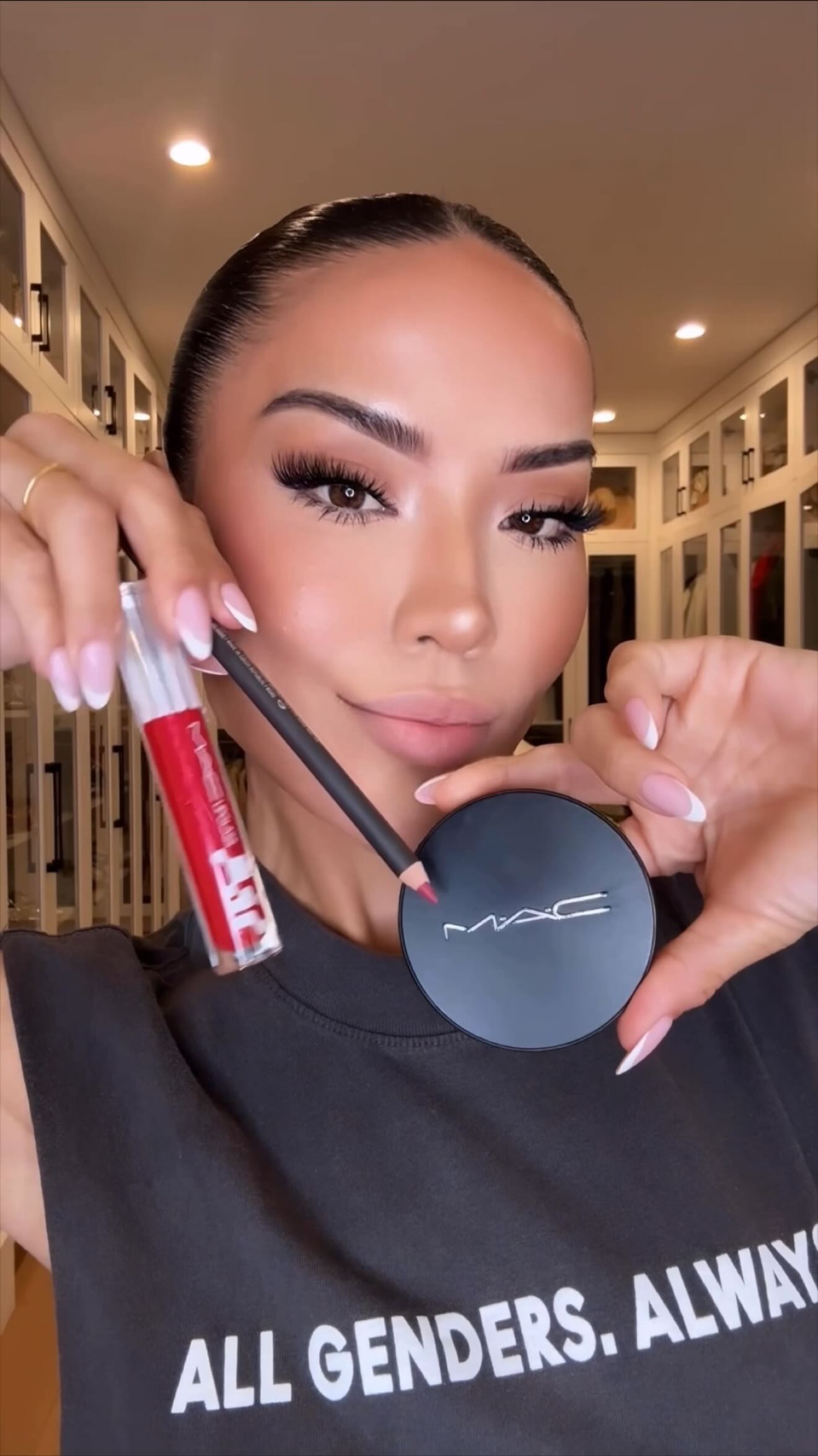 Instagram post by an influencer for M·A·C Cosmetics. Caption reads: [...] in the LAPride parade with @maccosmetics....