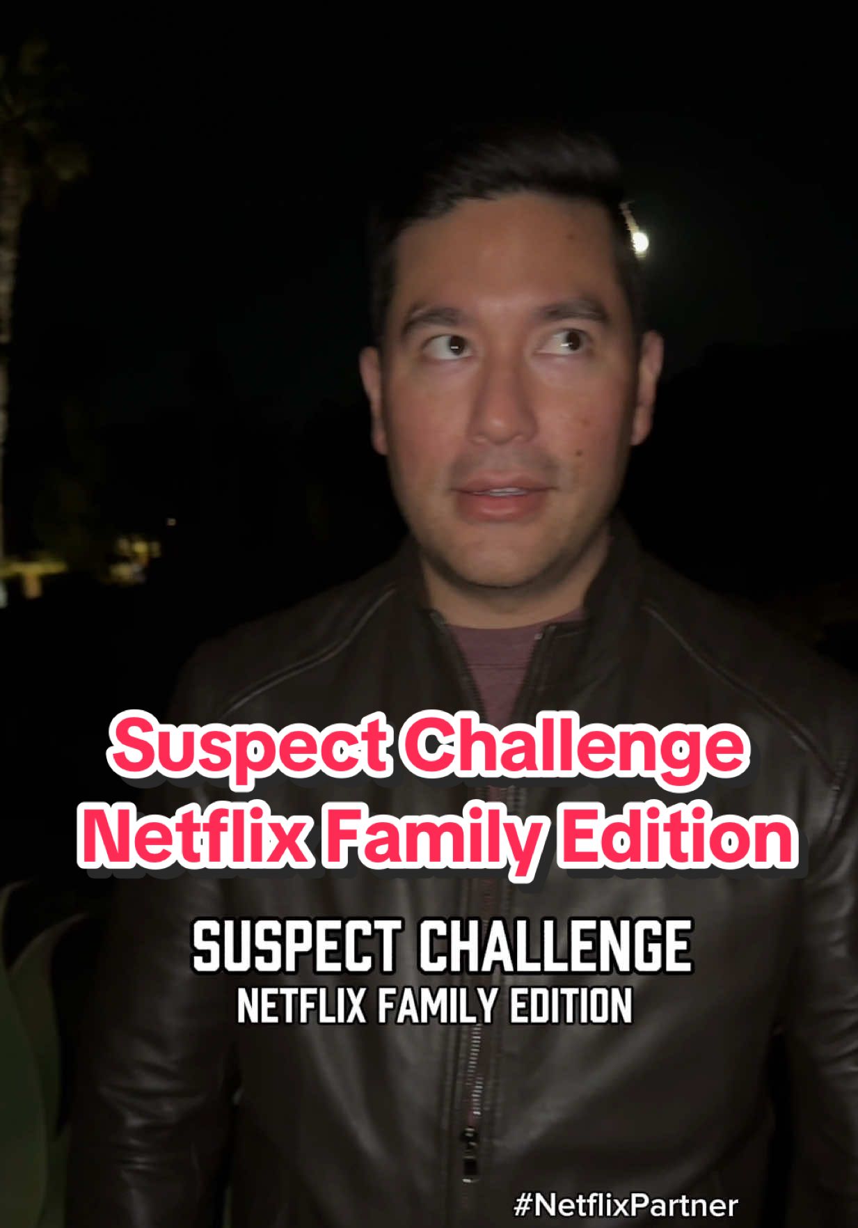 TikTok post by @athomewithbryan for Netflix Family. Caption reads: Suspect Challenge but make cute dads who love....