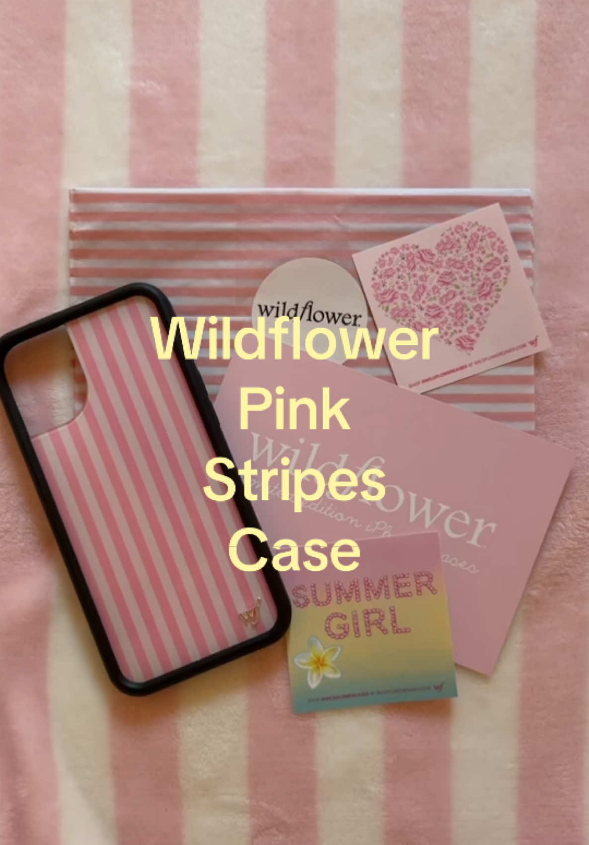 TikTok post by @nataliaxox7 for Wildflower Cases. Caption reads: @Wildflower Cases 🌺🩷🤍🎀 #wildflowercases [...].