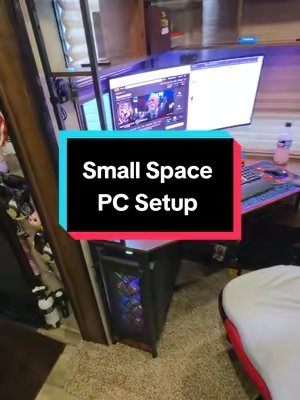 TikTok post by @danessashusband for RaybeeOfficial. Caption reads: [...] #rvlife #rvliving #desksetup @RaybeeOfficial.