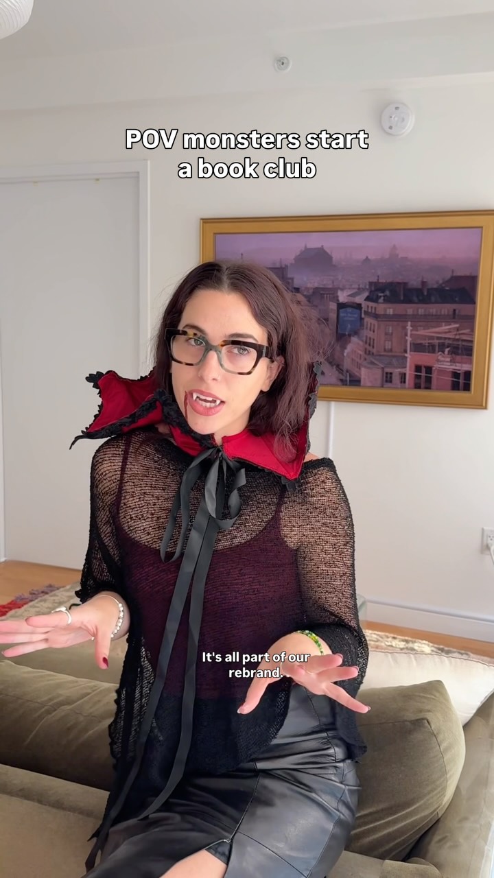 Instagram post by @simonacruzer for Warby Parker. Caption reads: things are getting lit(erate) this Halloween with....