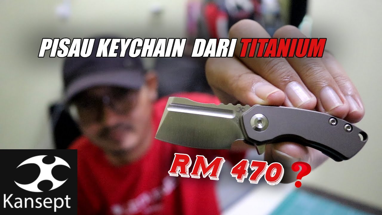 YouTube post by @FrugalCampingMalaysia for Kanseptknives. Caption reads: Pisau Lipat S35VN+Titanium | KANSEPT Weim | Mini....