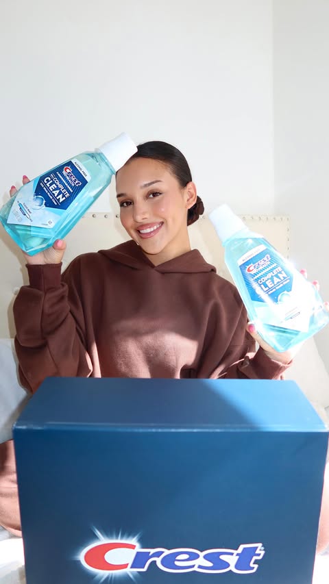 Instagram post by @laaurenvs for Crest. Caption reads: #CrestPartner #Ad Woke up to a full-blown [...].