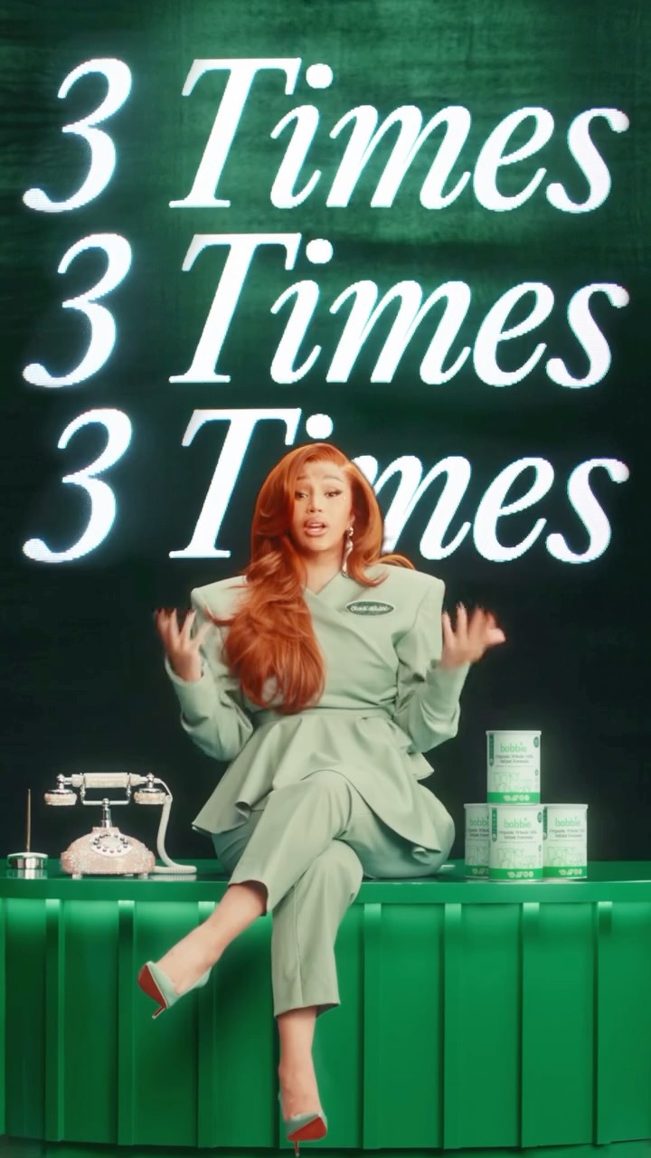 Instagram post by @birthfund for Bobbie. Caption reads: @iamcardib is joining Bobbie for Change to sound....