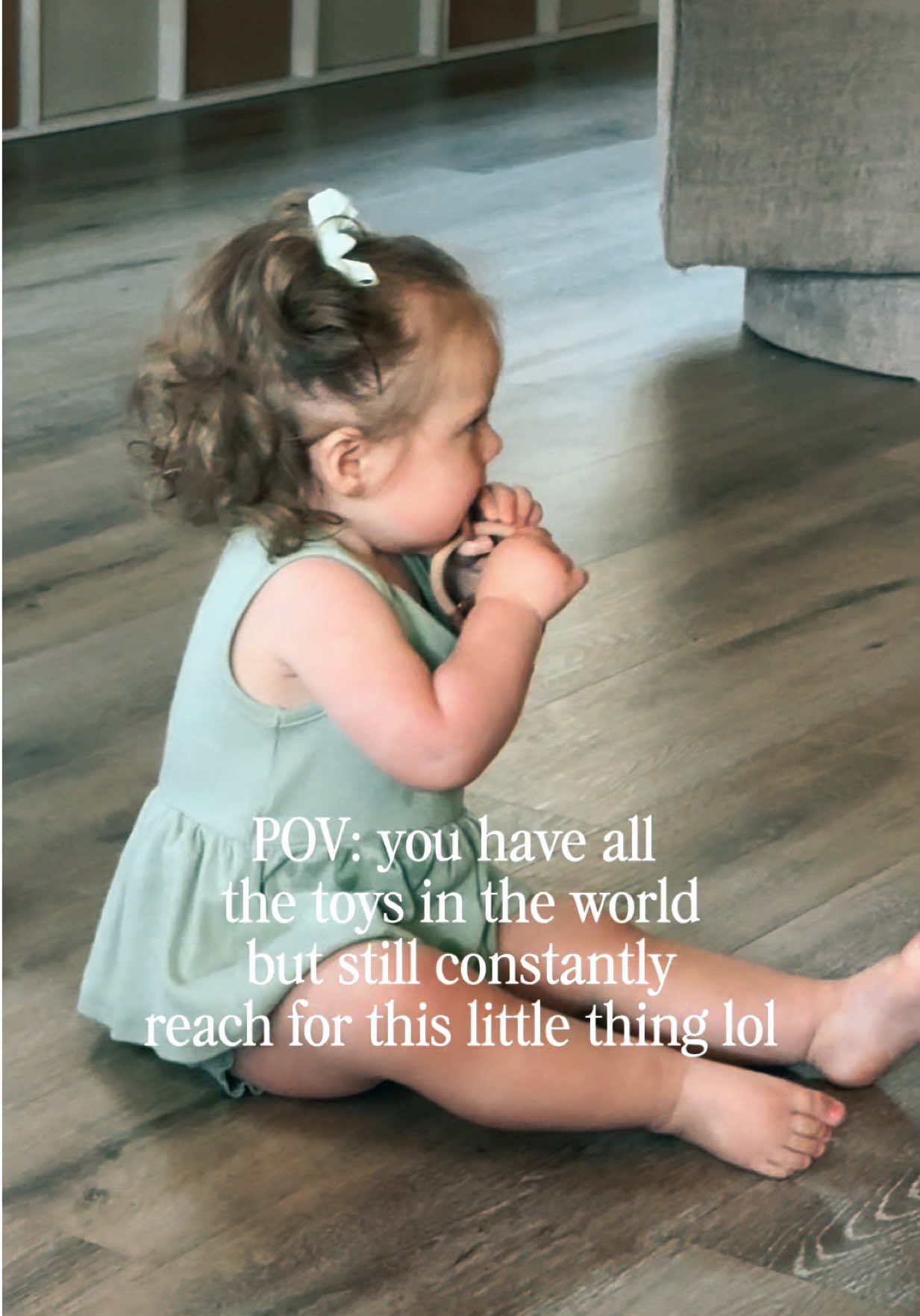 TikTok post by @maddieannejohnson for mombella official. Caption reads: Don’t mind the drool all over her shirt lol....