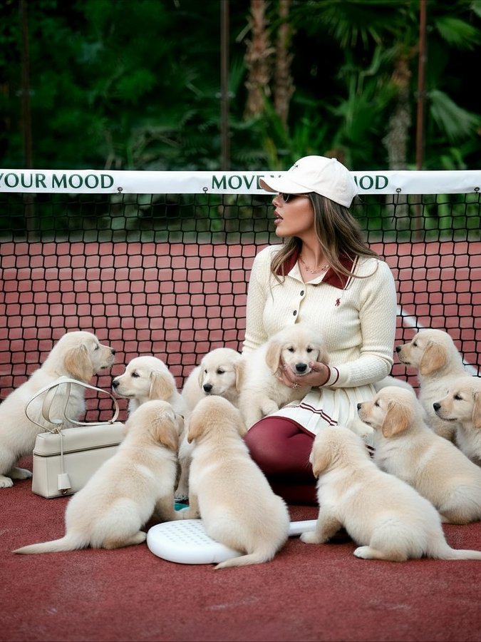 Instagram post by @alreemsaif for Touchland. Caption reads: a day of matcha, paddle & body mists 🎾🍵🏓✨.