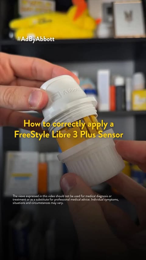 Instagram post by @millennialrx for FreeStyle Libre. Caption reads: #AdByAbbott Curious how to apply the FreeStyle....